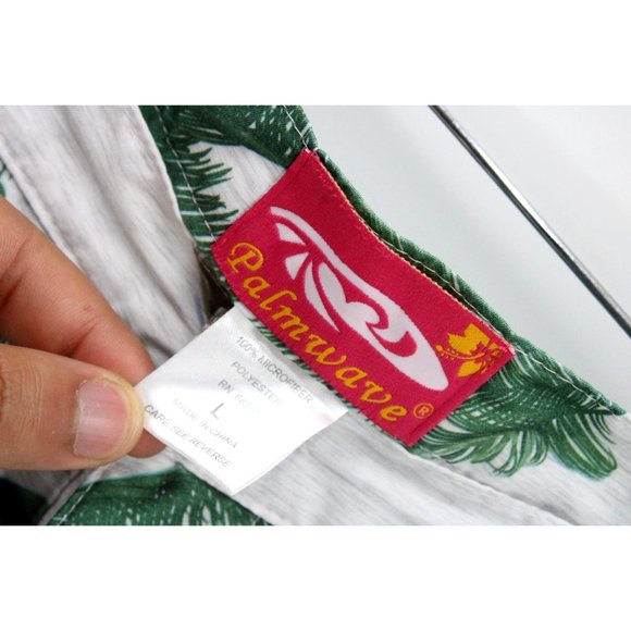 Palmwave Hawaiian Pants Womens Gray All Over Print Flat Front Size Large L - Picture 6 of 9